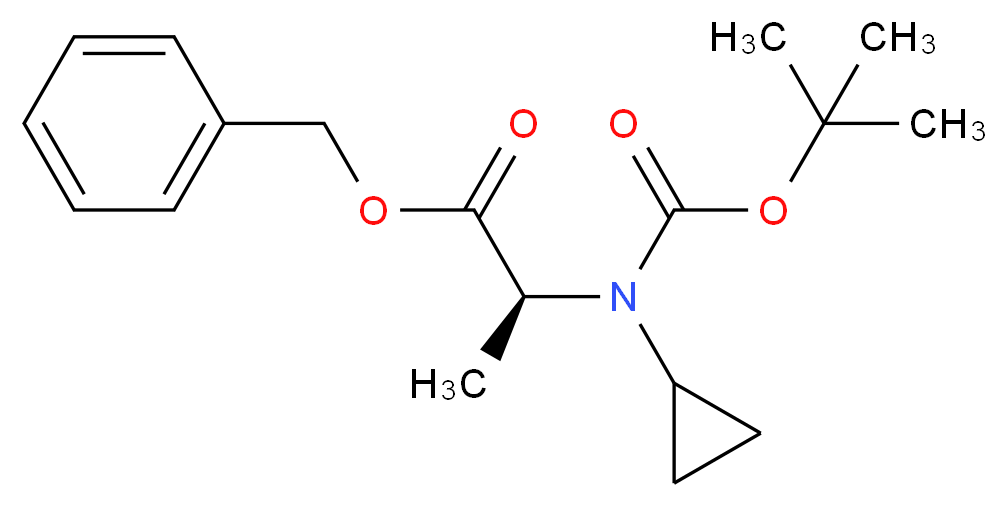 benzyl (2S)-2-{[(tert-butoxy)carbonyl](cyclopropyl)amino}propanoate_分子结构_CAS_406681-37-6