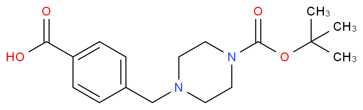 4-(4-CARBOXYBENZYL)PIPERAZINE-1-CARBOXYLIC ACID TERT-BUTYL ESTER_分子结构_CAS_479353-63-4)