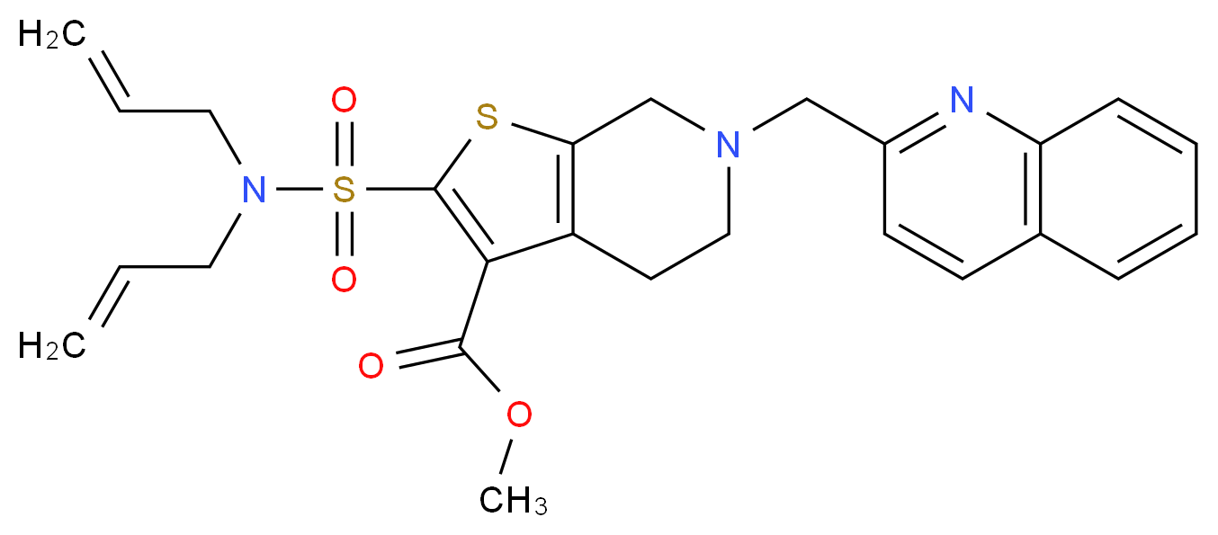 methyl 2-[(diallylamino)sulfonyl]-6-(2-quinolinylmethyl)-4,5,6,7-tetrahydrothieno[2,3-c]pyridine-3-carboxylate_分子结构_CAS_)