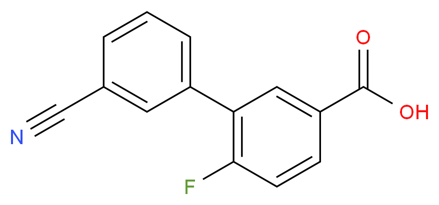 3'-Cyano-6-fluoro-[1,1'-biphenyl]-3-carboxylic acid_分子结构_CAS_1261977-67-6)