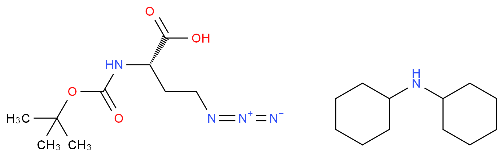 N-Boc-4-叠氮-L-高丙氨酸 二环己基铵盐_分子结构_CAS_1217459-14-7)