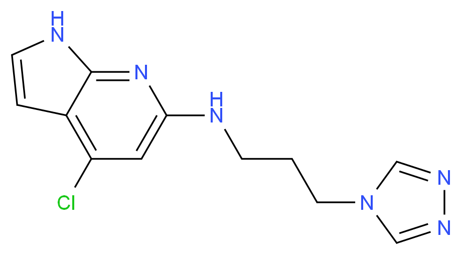 4-chloro-N-[3-(4H-1,2,4-triazol-4-yl)propyl]-1H-pyrrolo[2,3-b]pyridin-6-amine_分子结构_CAS_)