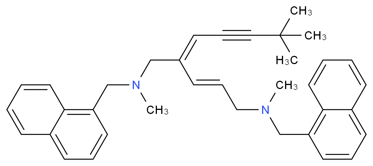 [(2E,4E)-8,8-dimethyl-4-{[methyl(naphthalen-1-ylmethyl)amino]methyl}nona-2,4-dien-6-yn-1-yl](methyl)(naphthalen-1-ylmethyl)amine_分子结构_CAS_934365-23-8