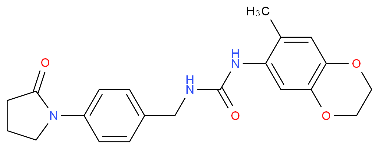 N-(7-methyl-2,3-dihydro-1,4-benzodioxin-6-yl)-N'-[4-(2-oxopyrrolidin-1-yl)benzyl]urea_分子结构_CAS_)