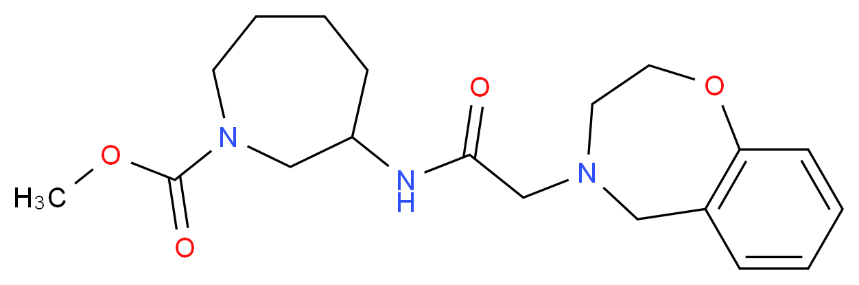 methyl 3-[(2,3-dihydro-1,4-benzoxazepin-4(5H)-ylacetyl)amino]azepane-1-carboxylate_分子结构_CAS_)