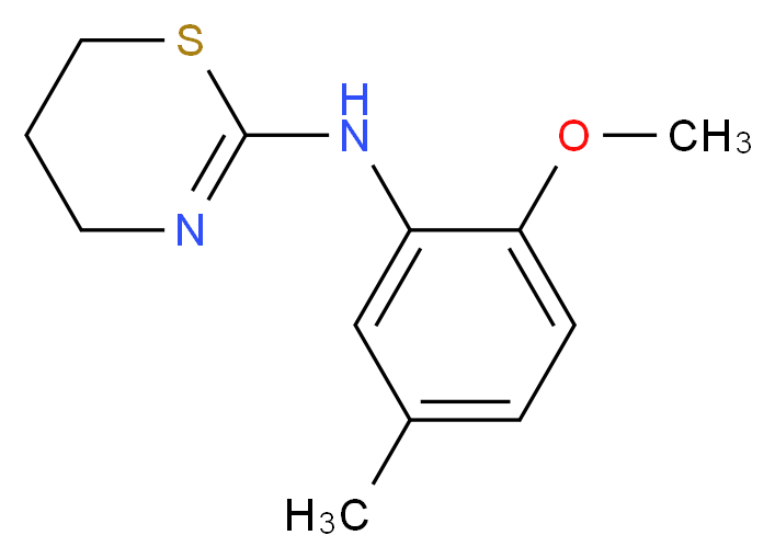(5,6-Dihydro-4H-[1,3]thiazin-2-yl)-(2-methoxy-5-methyl-phenyl)-amine_分子结构_CAS_91557-27-6)