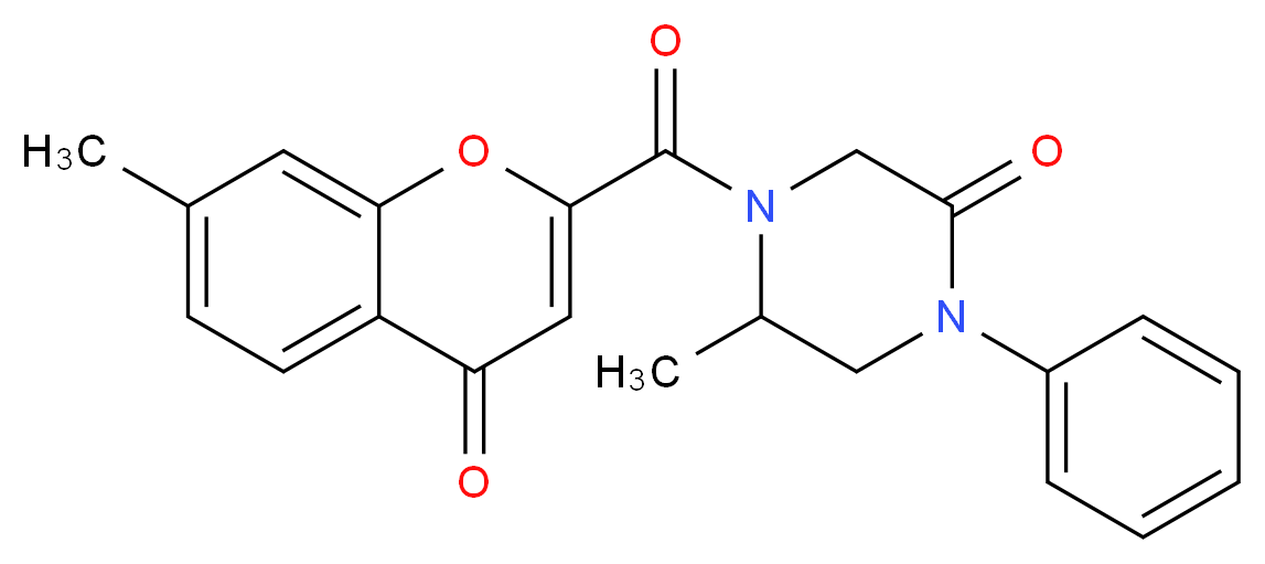 5-methyl-4-[(7-methyl-4-oxo-4H-chromen-2-yl)carbonyl]-1-phenyl-2-piperazinone_分子结构_CAS_)