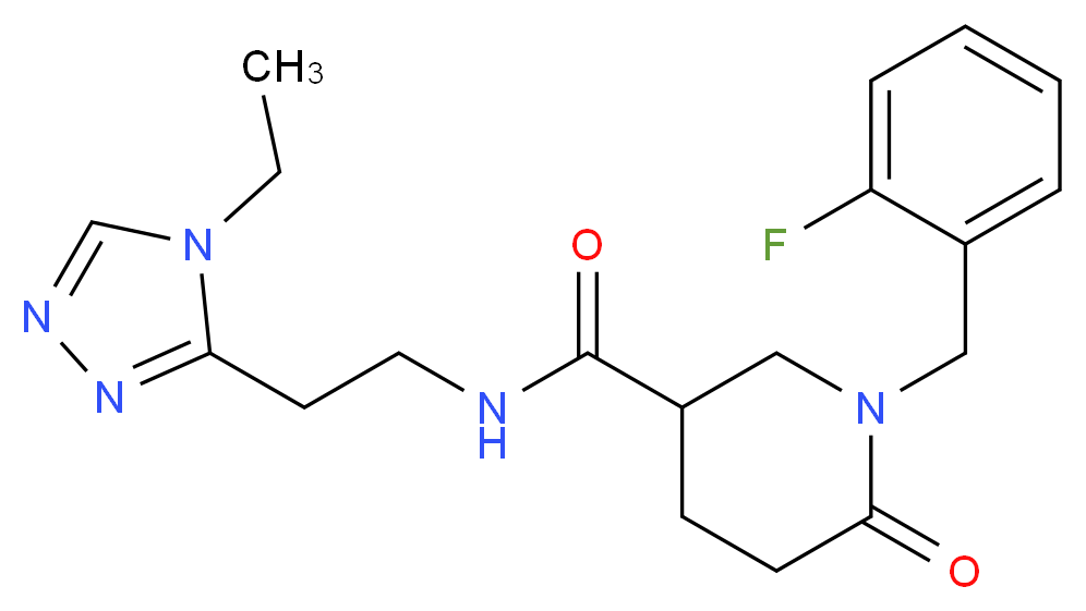 N-[2-(4-ethyl-4H-1,2,4-triazol-3-yl)ethyl]-1-(2-fluorobenzyl)-6-oxo-3-piperidinecarboxamide_分子结构_CAS_)