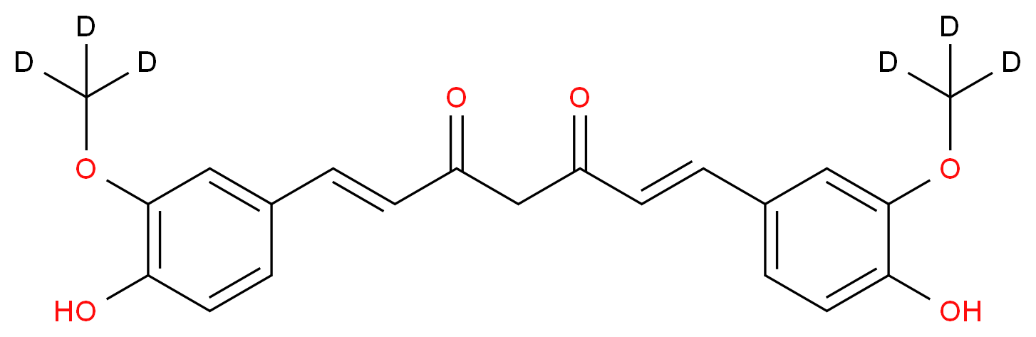 (1E,6E)-1,7-bis[4-hydroxy-3-(<sup>2</sup>H<sub>3</sub>)methoxyphenyl]hepta-1,6-diene-3,5-dione_分子结构_CAS_1246833-26-0