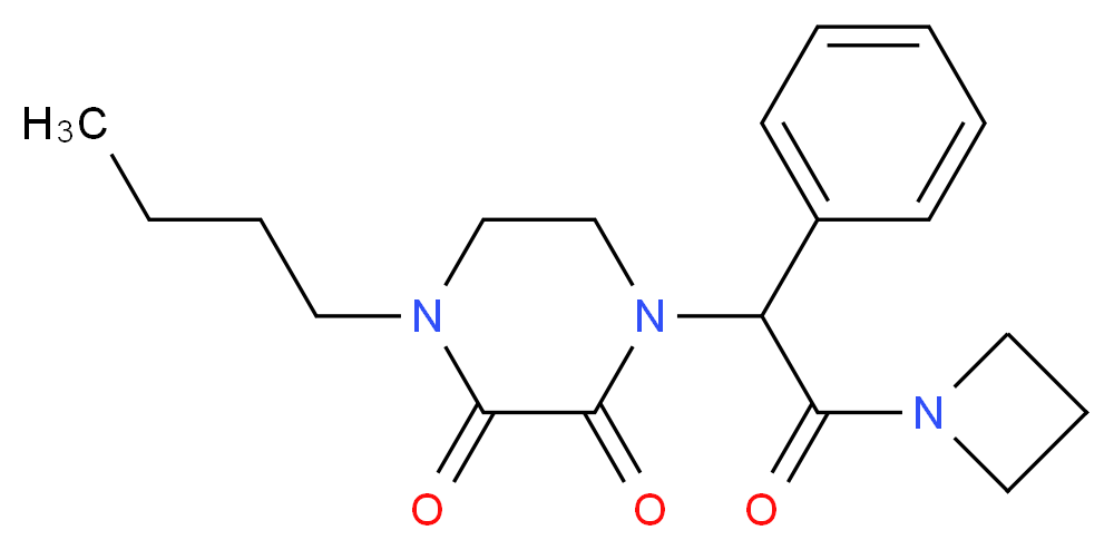 1-(2-azetidin-1-yl-2-oxo-1-phenylethyl)-4-butylpiperazine-2,3-dione_分子结构_CAS_)