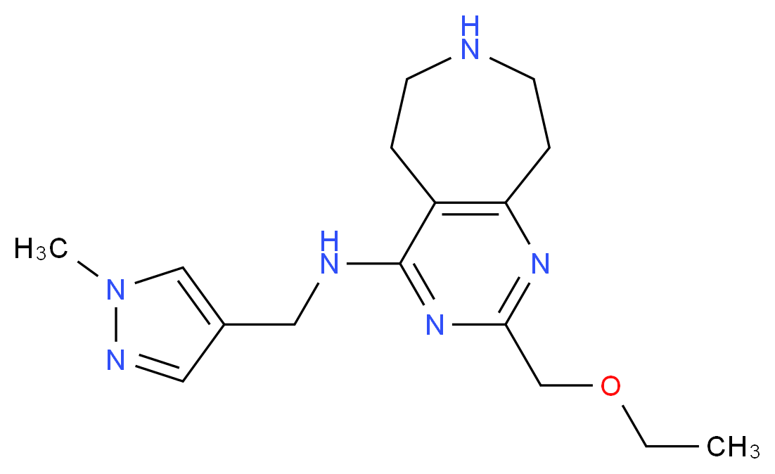 2-(ethoxymethyl)-N-[(1-methyl-1H-pyrazol-4-yl)methyl]-6,7,8,9-tetrahydro-5H-pyrimido[4,5-d]azepin-4-amine_分子结构_CAS_)