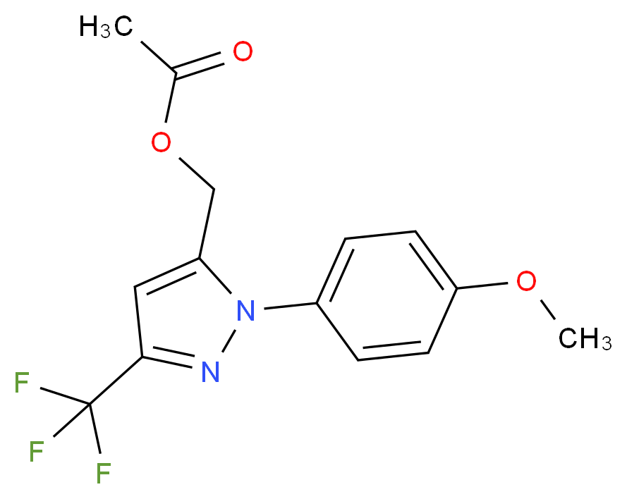 [1-(4-methoxyphenyl)-3-(trifluoromethyl)-1H-pyrazol-5-yl]methyl acetate_分子结构_CAS_637318-19-5