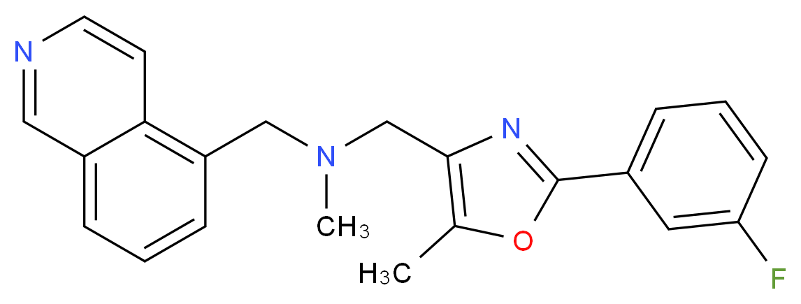 1-[2-(3-fluorophenyl)-5-methyl-1,3-oxazol-4-yl]-N-(5-isoquinolinylmethyl)-N-methylmethanamine_分子结构_CAS_)