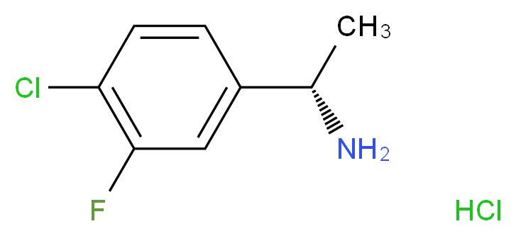 (1S)-1-(4-chloro-3-fluorophenyl)ethan-1-amine hydrochloride_分子结构_CAS_1245808-01-8