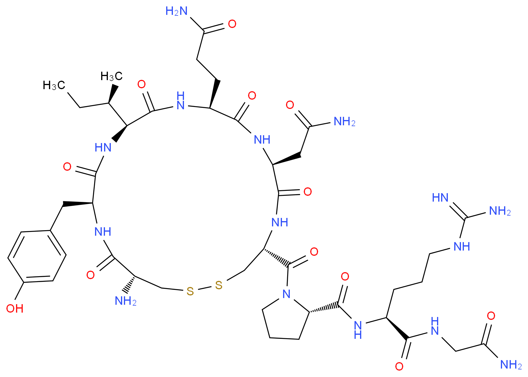 [Arg8]-Vasotocin acetate salt_分子结构_CAS_74927-14-3)