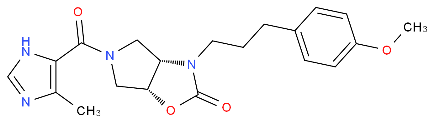 (3aS*,6aR*)-3-[3-(4-methoxyphenyl)propyl]-5-[(4-methyl-1H-imidazol-5-yl)carbonyl]hexahydro-2H-pyrrolo[3,4-d][1,3]oxazol-2-one_分子结构_CAS_)
