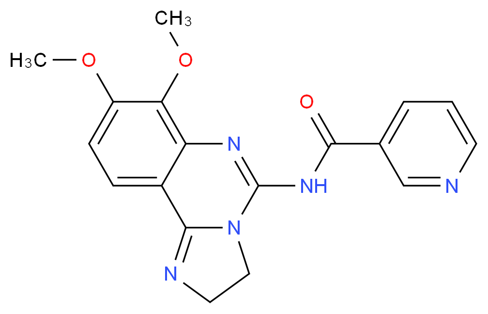 N-{7,8-dimethoxy-2H,3H-imidazo[1,2-c]quinazolin-5-yl}pyridine-3-carboxamide_分子结构_CAS_677338-12-4