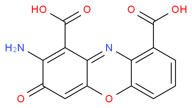 2-amino-3-oxo-3H-phenoxazine-1,9-dicarboxylic acid_分子结构_CAS_606-59-7