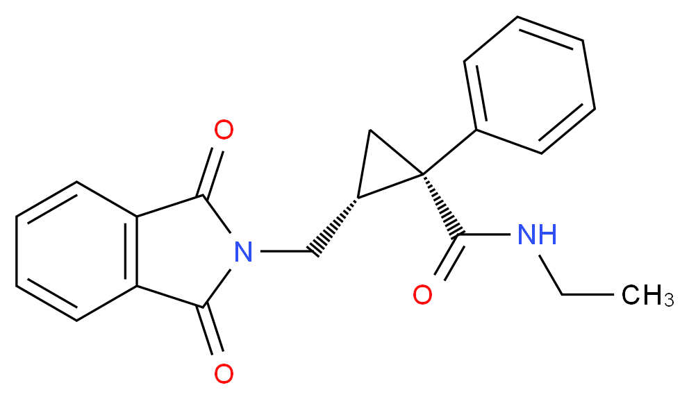 (1S,2R)-2-[(1,3-dioxo-2,3-dihydro-1H-isoindol-2-yl)methyl]-N-ethyl-1-phenylcyclopropane-1-carboxamide_分子结构_CAS_105310-73-4