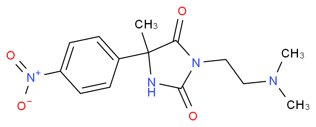 3-(2-Dimethylamino-ethyl)-5-methyl-5-(4-nitro-phenyl)-imidazolidine-2,4-dione_分子结构_CAS_)