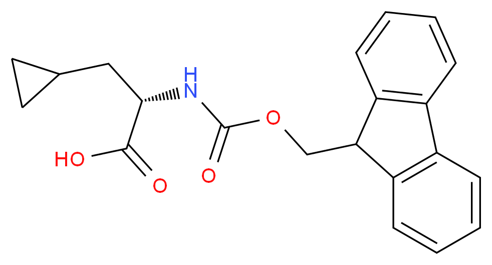 (2S)-3-cyclopropyl-2-{[(9H-fluoren-9-ylmethoxy)carbonyl]amino}propanoic acid_分子结构_CAS_214750-76-2