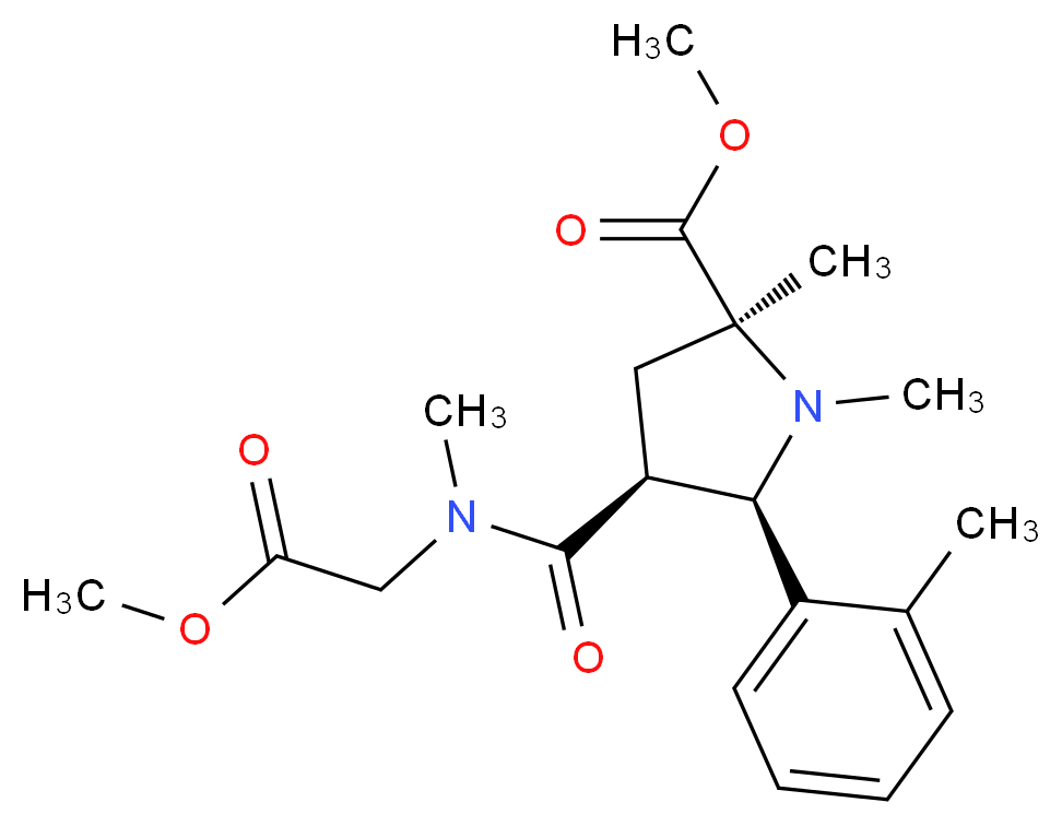 methyl (2S*,4S*,5R*)-4-{[(2-methoxy-2-oxoethyl)(methyl)amino]carbonyl}-1,2-dimethyl-5-(2-methylphenyl)-2-pyrrolidinecarboxylate_分子结构_CAS_)