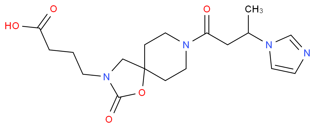 4-{8-[3-(1H-imidazol-1-yl)butanoyl]-2-oxo-1-oxa-3,8-diazaspiro[4.5]dec-3-yl}butanoic acid_分子结构_CAS_)