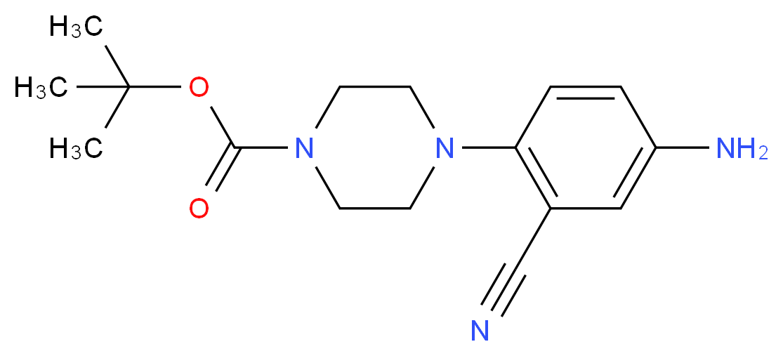 tert-Butyl 4-(4-amino-2-cyanophenyl)piperazine-1-carboxylate_分子结构_CAS_288251-85-4)