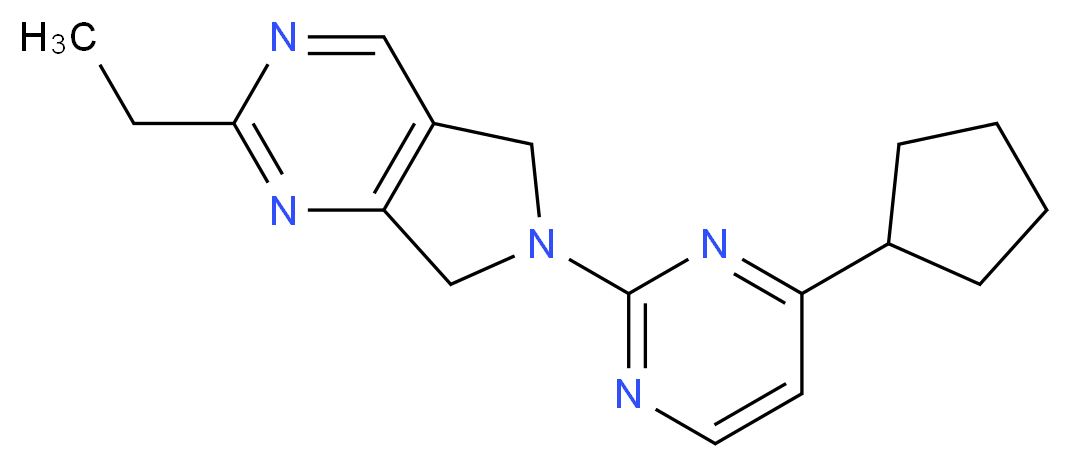 6-(4-cyclopentylpyrimidin-2-yl)-2-ethyl-6,7-dihydro-5H-pyrrolo[3,4-d]pyrimidine_分子结构_CAS_)