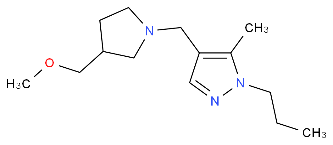 4-{[3-(methoxymethyl)pyrrolidin-1-yl]methyl}-5-methyl-1-propyl-1H-pyrazole_分子结构_CAS_)