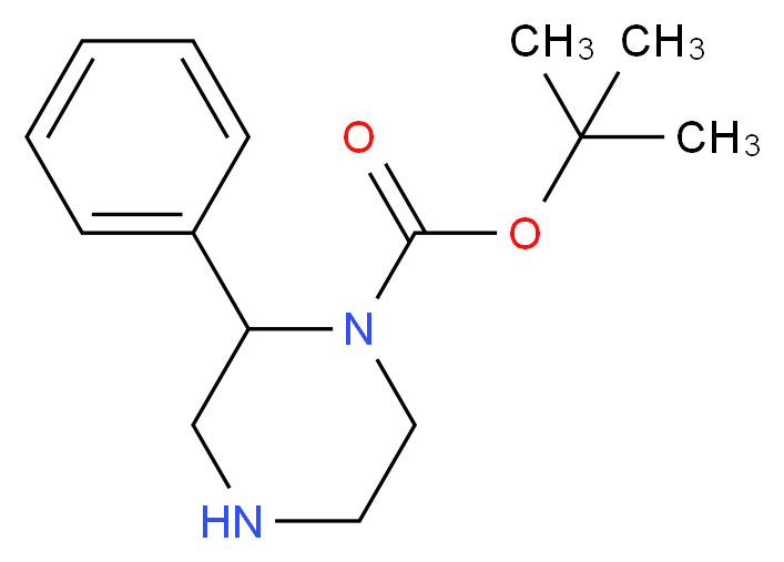 1-Boc-2-苯基哌嗪_分子结构_CAS_886766-60-5)