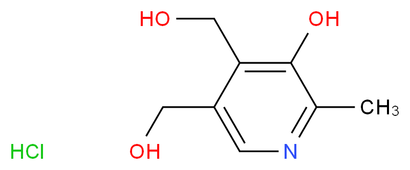 4,5-bis(hydroxymethyl)-2-methylpyridin-3-ol hydrochloride_分子结构_CAS_58-56-0