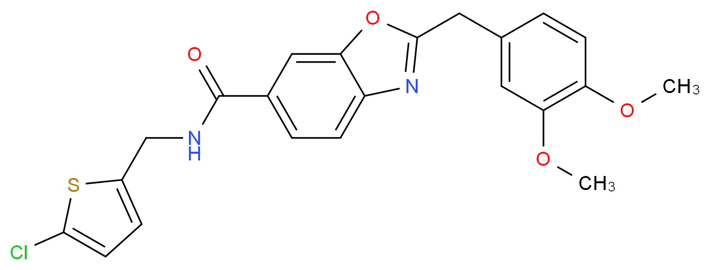 N-[(5-chloro-2-thienyl)methyl]-2-(3,4-dimethoxybenzyl)-1,3-benzoxazole-6-carboxamide_分子结构_CAS_)