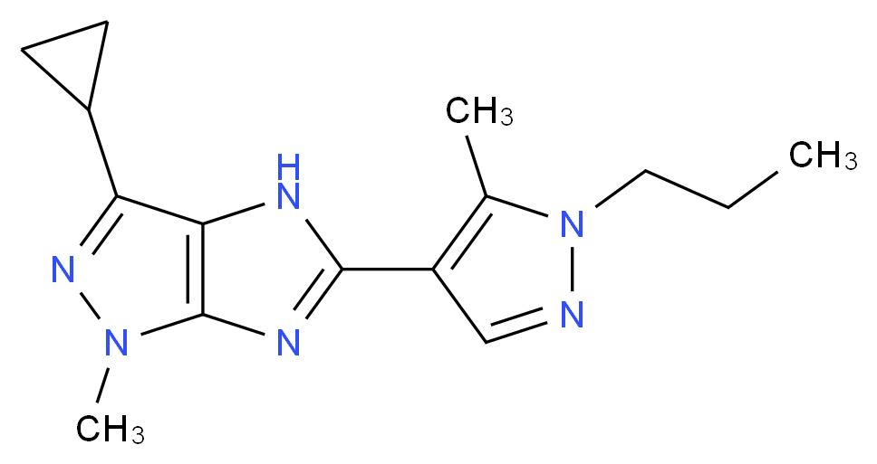 3-cyclopropyl-1-methyl-5-(5-methyl-1-propyl-1H-pyrazol-4-yl)-1,4-dihydroimidazo[4,5-c]pyrazole_分子结构_CAS_)
