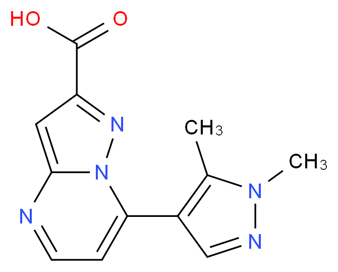 7-(1,5-Dimethyl-1H-pyrazol-4-yl)-pyrazolo[1,5-a]-pyrimidine-2-carboxylic acid_分子结构_CAS_)