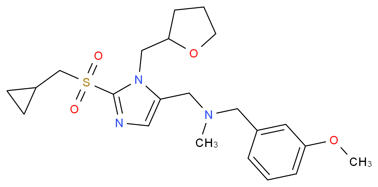 1-[2-[(cyclopropylmethyl)sulfonyl]-1-(tetrahydro-2-furanylmethyl)-1H-imidazol-5-yl]-N-(3-methoxybenzyl)-N-methylmethanamine_分子结构_CAS_)
