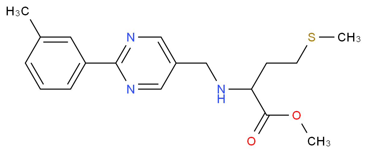 methyl 2-({[2-(3-methylphenyl)pyrimidin-5-yl]methyl}amino)-4-(methylthio)butanoate_分子结构_CAS_)