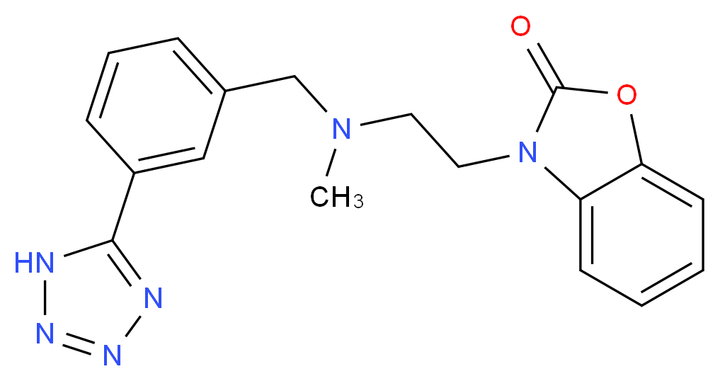 3-(2-{methyl[3-(1H-tetrazol-5-yl)benzyl]amino}ethyl)-1,3-benzoxazol-2(3H)-one_分子结构_CAS_)