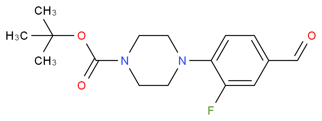 tert-butyl 4-(2-fluoro-4-formylphenyl)piperazine-1-carboxylate_分子结构_CAS_501126-37-0