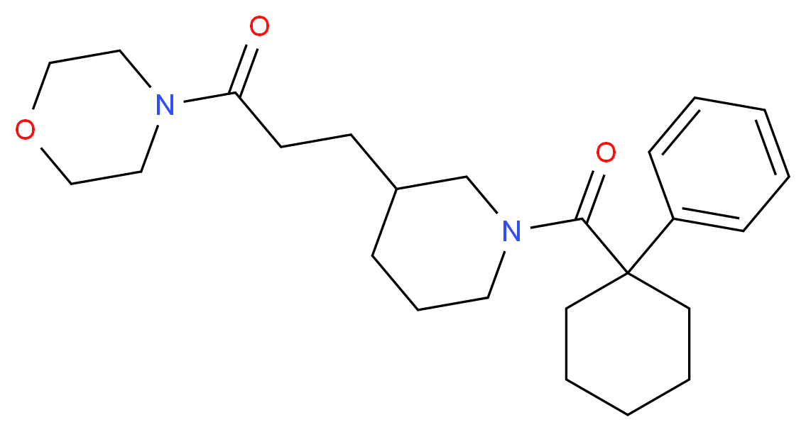 4-(3-{1-[(1-phenylcyclohexyl)carbonyl]-3-piperidinyl}propanoyl)morpholine_分子结构_CAS_)