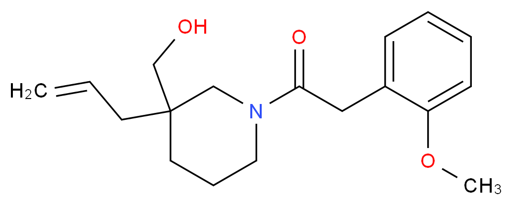 {3-allyl-1-[(2-methoxyphenyl)acetyl]-3-piperidinyl}methanol_分子结构_CAS_)