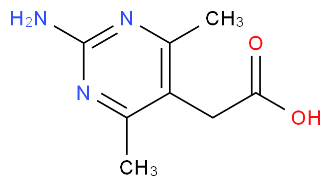 (2-Amino-4,6-dimethyl-pyrimidin-5-yl)-acetic acid_分子结构_CAS_)