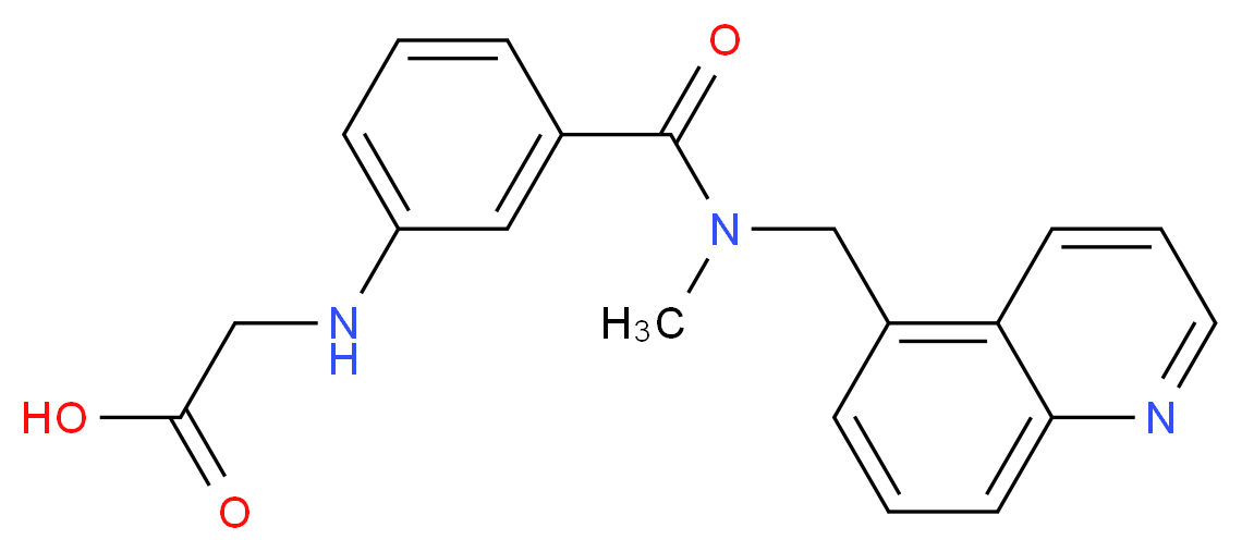 [(3-{[methyl(quinolin-5-ylmethyl)amino]carbonyl}phenyl)amino]acetic acid_分子结构_CAS_)