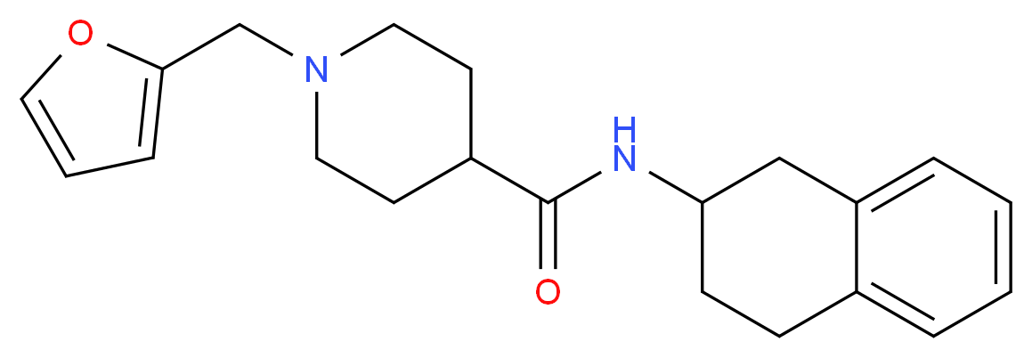 1-(2-furylmethyl)-N-(1,2,3,4-tetrahydro-2-naphthalenyl)-4-piperidinecarboxamide_分子结构_CAS_)