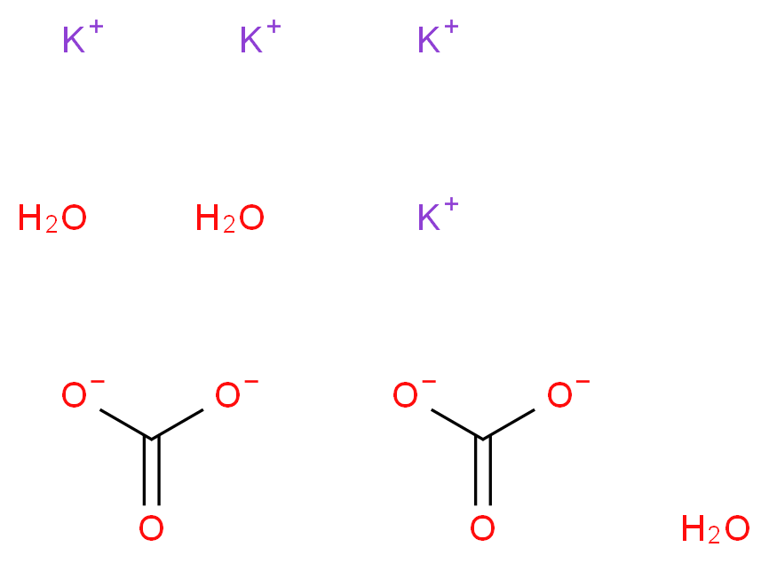 碳酸钾 倍半水合物_分子结构_CAS_6381-79-9)
