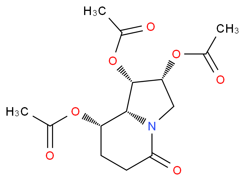 (1S,2R,8R,8aR)-1,2,8-Triacetoxy-octahydro-5-oxyindolizine_分子结构_CAS_91897-68-6)