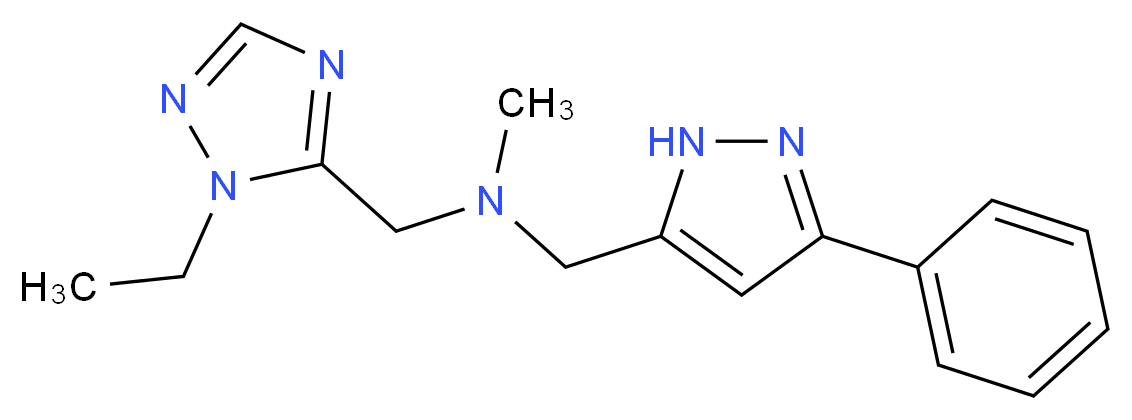 1-(1-ethyl-1H-1,2,4-triazol-5-yl)-N-methyl-N-[(3-phenyl-1H-pyrazol-5-yl)methyl]methanamine_分子结构_CAS_)