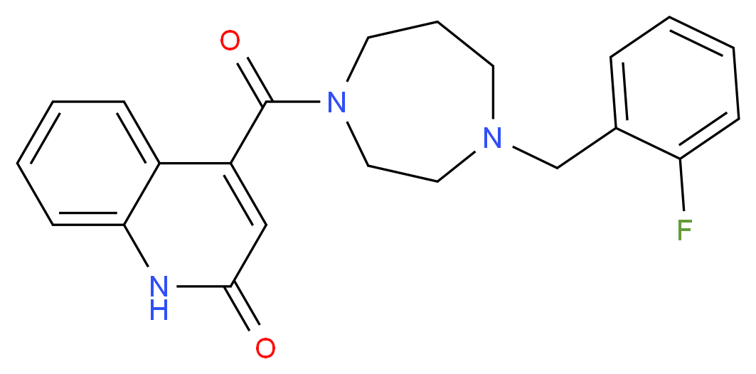 4-{[4-(2-fluorobenzyl)-1,4-diazepan-1-yl]carbonyl}quinolin-2(1H)-one_分子结构_CAS_)