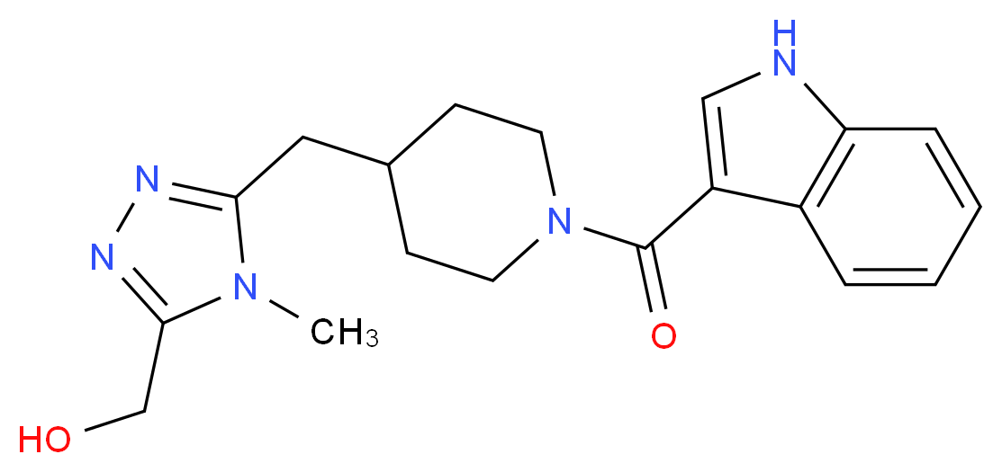 (5-{[1-(1H-indol-3-ylcarbonyl)piperidin-4-yl]methyl}-4-methyl-4H-1,2,4-triazol-3-yl)methanol_分子结构_CAS_)