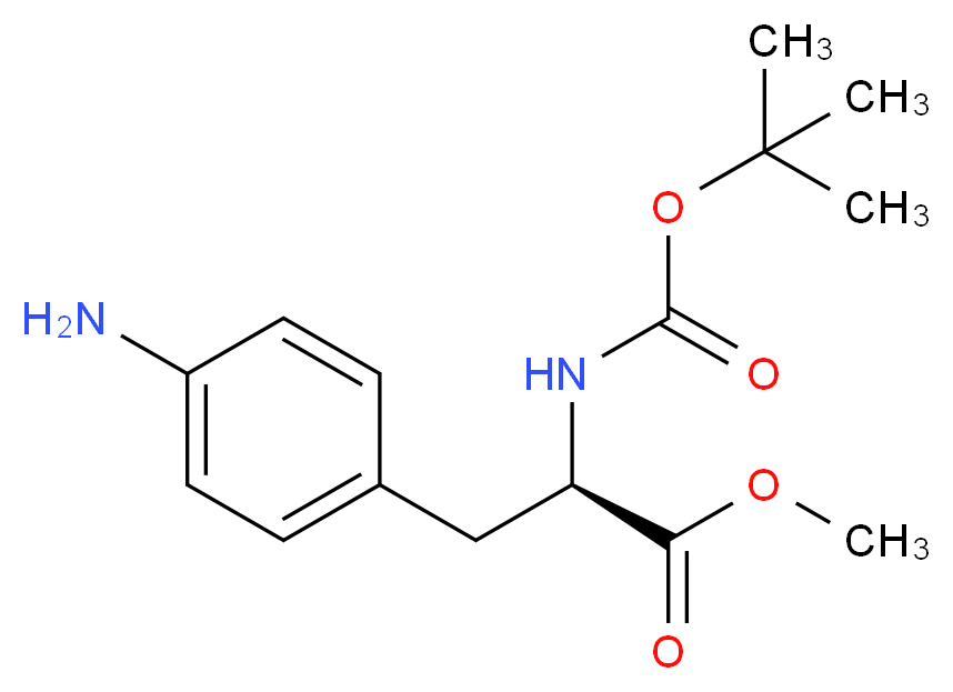 methyl (2R)-3-(4-aminophenyl)-2-{[(tert-butoxy)carbonyl]amino}propanoate_分子结构_CAS_65615-90-9